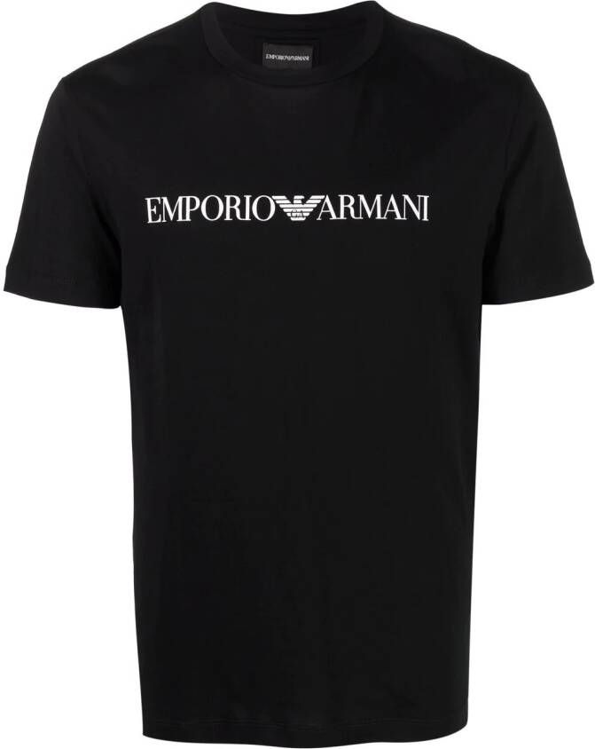Emporio Armani T-shirt met logoprint Zwart
