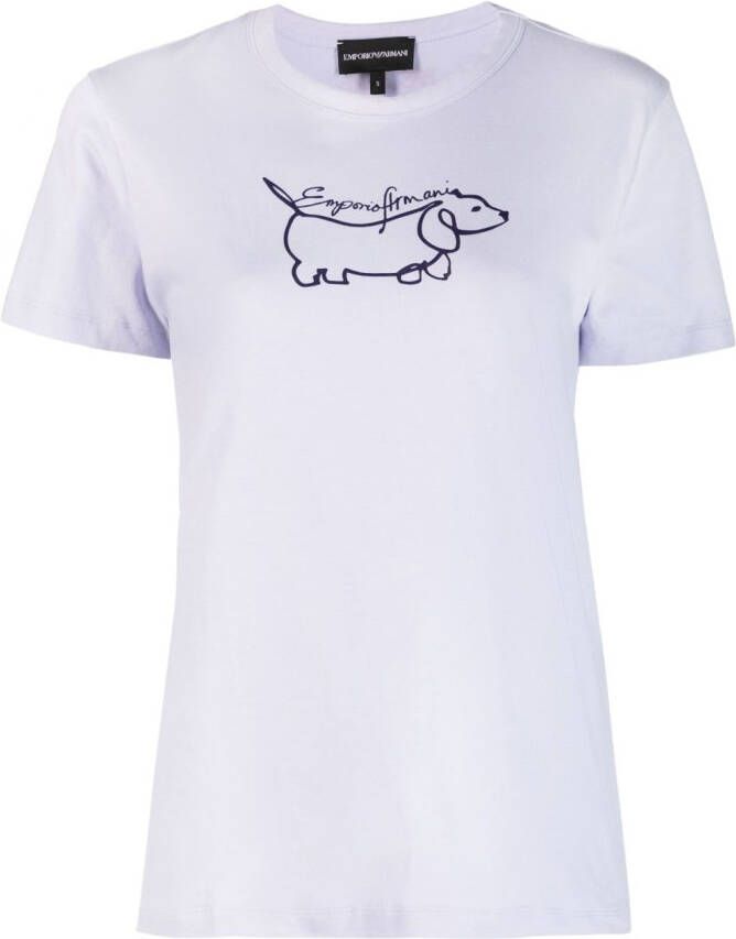 Emporio Armani T-shirt met print Paars