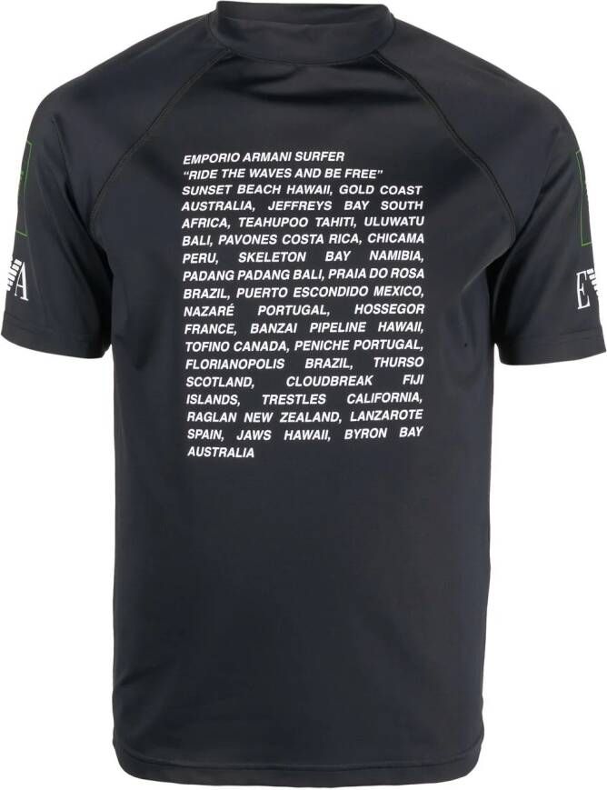 Emporio Armani T-shirt met print Zwart