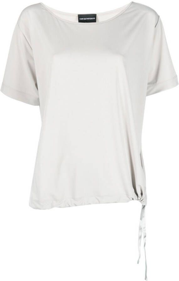Emporio Armani T-shirt met strikdetail Grijs