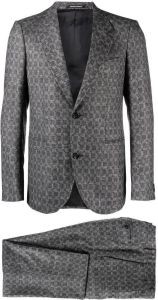 Emporio Armani textured single breasted suit Grijs