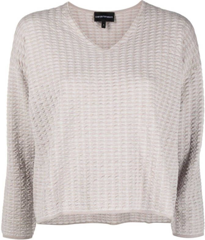 Emporio Armani Trui met V-hals Beige