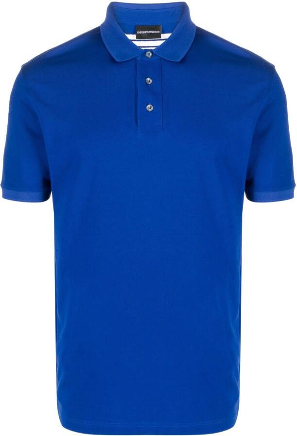 Emporio Armani Poloshirt met geborduurd logo Blauw