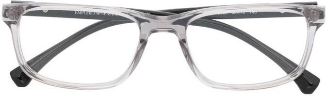 Emporio Armani Zonnebril met rechthoekig montuur Zwart