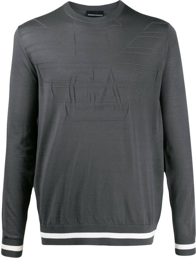 Emporio Armani Trui met geborduurd logo Grijs