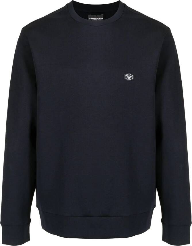 Emporio Armani Trui met logopatch Blauw