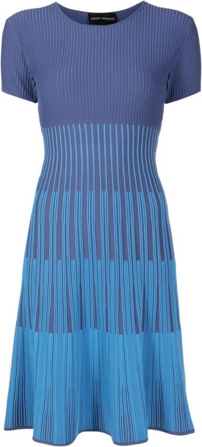 Emporio Armani Tweekleurige maxi-jurk Blauw