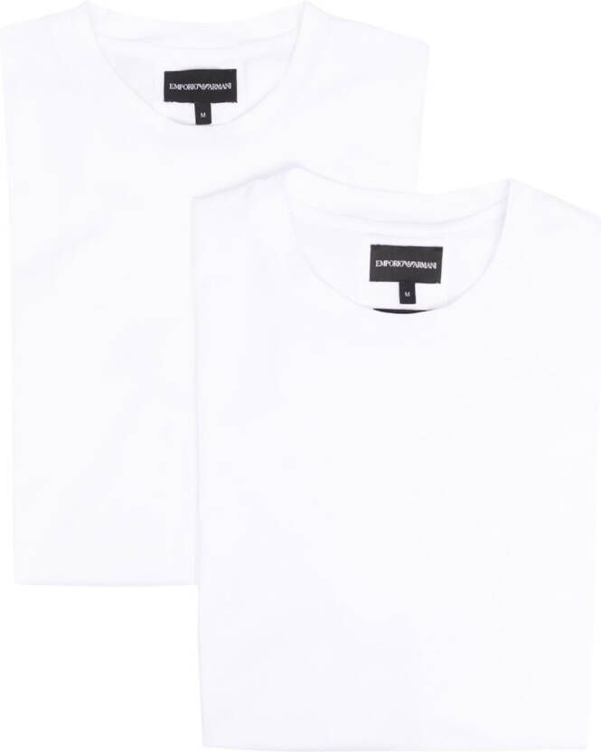 Emporio Armani Twee T-shirts met logo-reliëf Wit