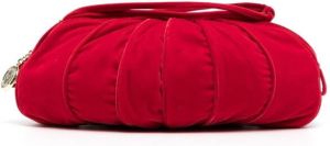 Emporio Armani velvet panelled clutch bag Roze