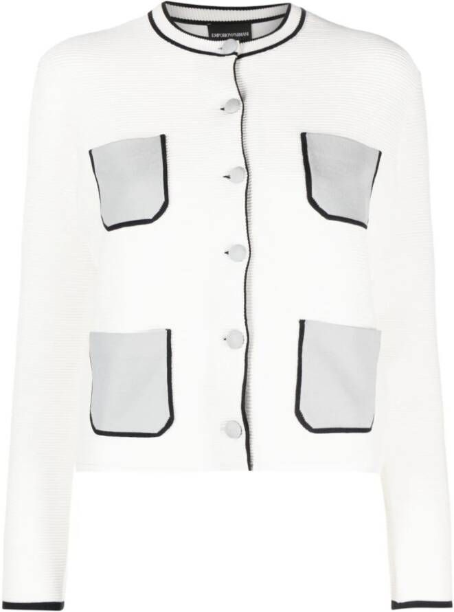 Emporio Armani Vest met contrasterende zakken Wit