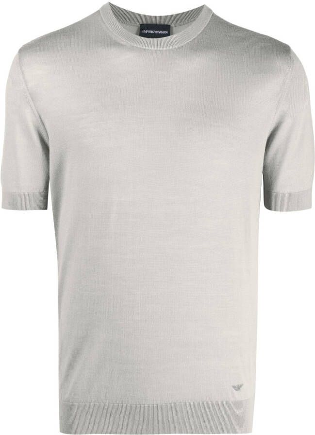 Emporio Armani T-shirt van scheerwol Grijs