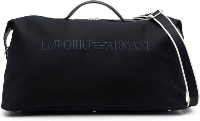 Emporio Armani Weekendtas met geborduurd logo Zwart