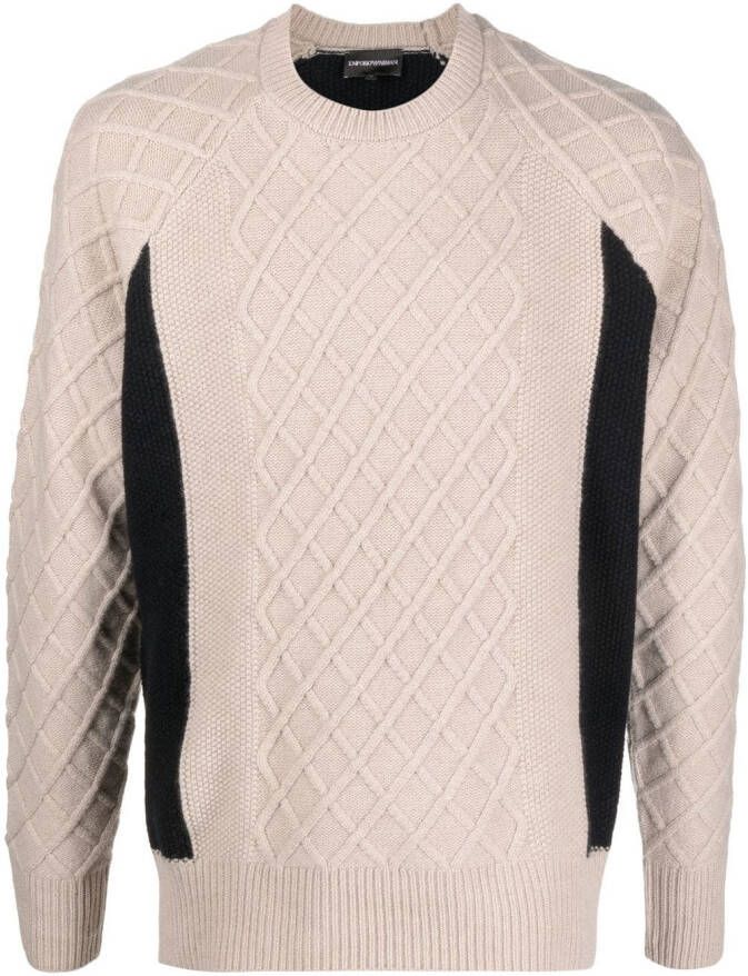 Emporio Armani Trui met colourblocking Beige
