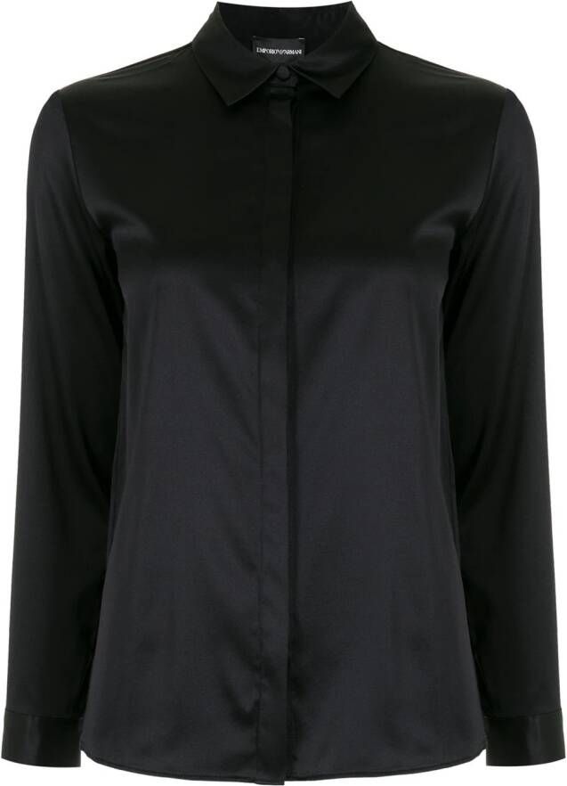Emporio Armani Zijden blouse Blauw