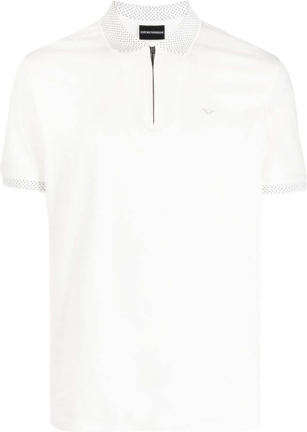 Emporio Armani Poloshirt met rits Wit