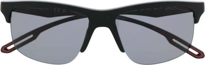 Emporio Armani Zonnebril met oversized montuur Zwart