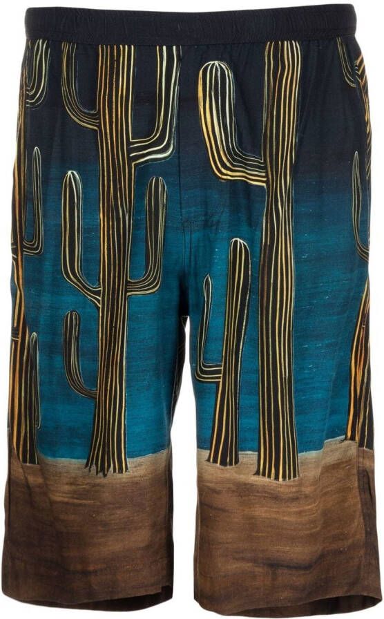 Endless Joy Bermuda shorts met print Blauw