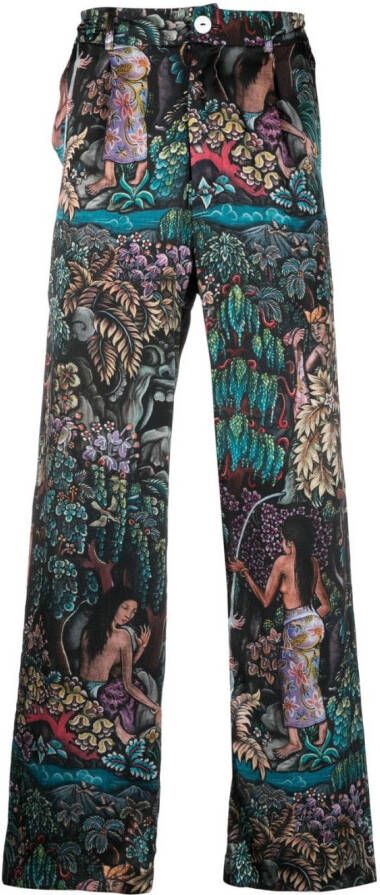 Endless Joy Broek met grafische print Zwart