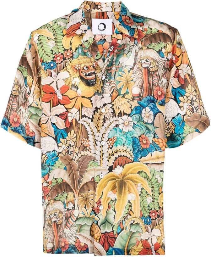 Endless Joy Overhemd met grafische print Beige