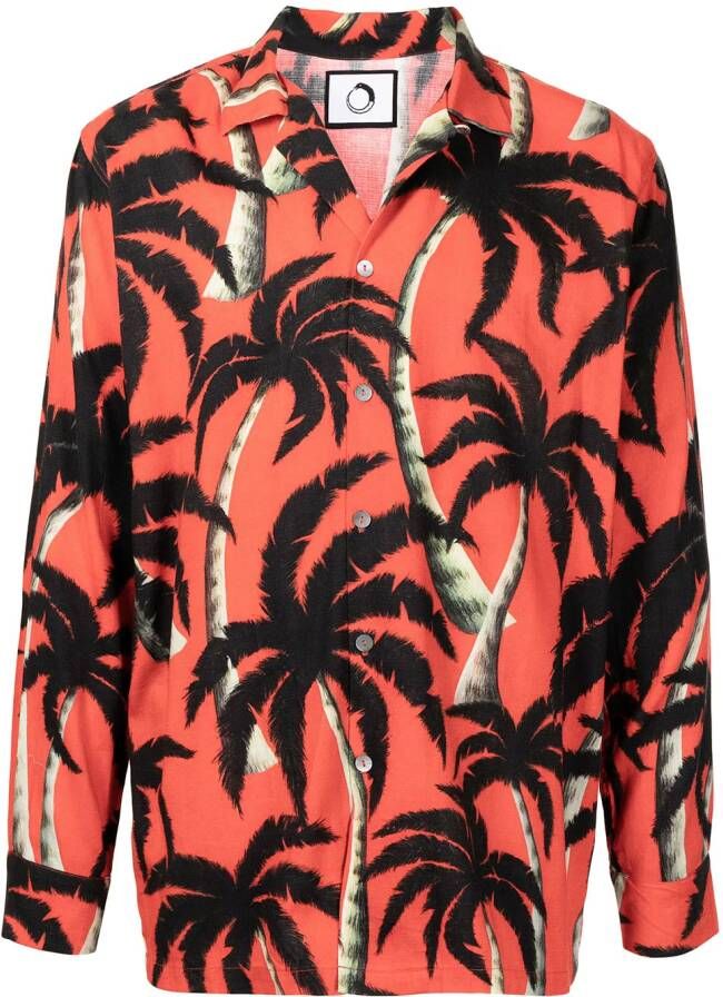 Endless Joy Overhemd met palmboomprint Rood