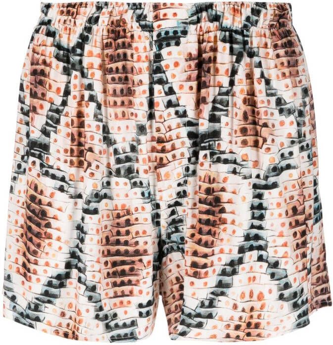 Endless Joy Bermuda shorts met slangenprint Beige