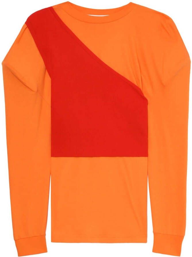 Enföld Blouse met colourblocking Oranje