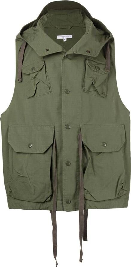 Engineered Garments Bodywarmer met streepdetail Groen