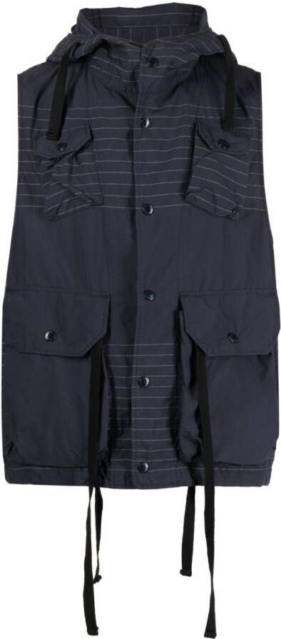 Engineered Garments Gestreepte bodywarmer Blauw