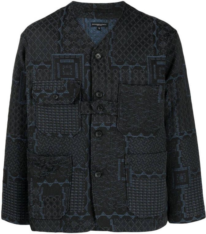 Engineered Garments Jack met jacquard Zwart