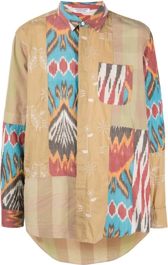 Engineered Garments Overhemd met patchwork Bruin