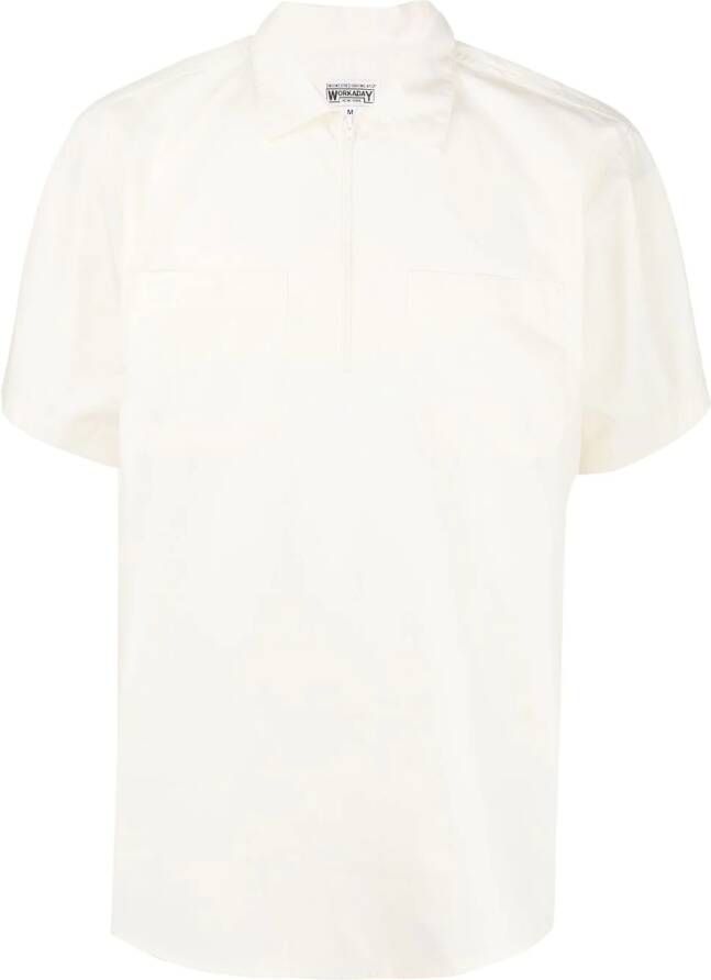 Engineered Garments Overhemd van katoenblend met halve rits Beige