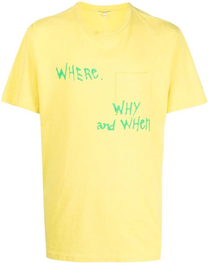Engineered Garments T-shirt met tekst Geel