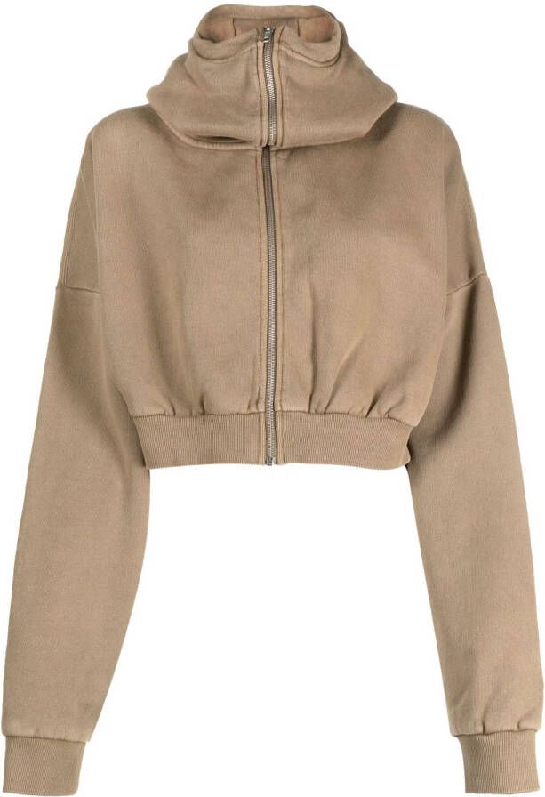 ENTIRE STUDIOS Hoodie met opstaande kraag Bruin