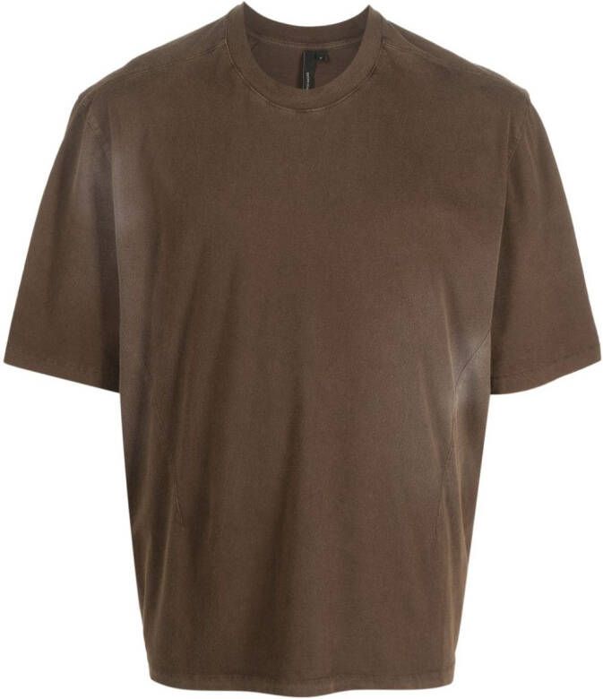 ENTIRE STUDIOS T-shirt van biologisch katoen met gebleekt effect Bruin