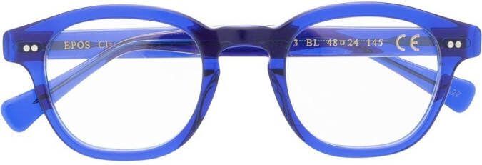 Epos Bril met rond montuur Blauw