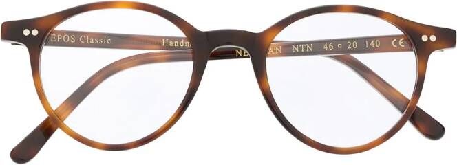 Epos Newpan bril met rond montuur Bruin