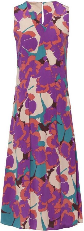 Equipment Midi-jurk met abstracte print Paars