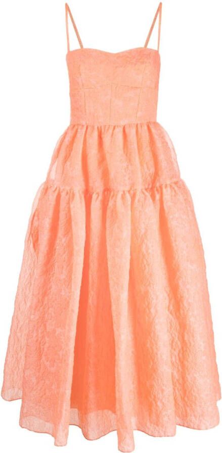 Erdem Doorzichtige midi-jurk Oranje