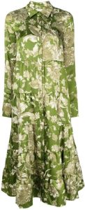 Erdem Maxi-jurk met bloemenprint Groen