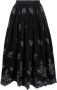 ERDEM Midi-rok met geborduurde bloemen Zwart - Thumbnail 1