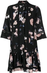 Erdem Mini-jurk met bloemenprint Zwart