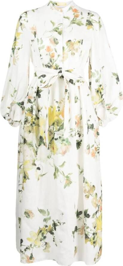 ERDEM Nairne floral-print dress Groen