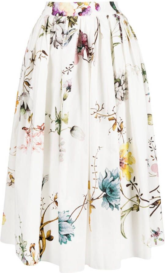 ERDEM Rok met bloemenprint Wit