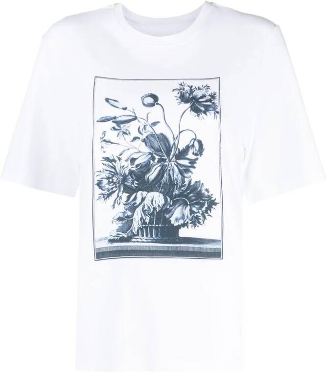 ERDEM T-shirt met print Wit