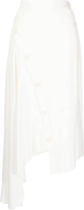 Erika Cavallini Asymmetrische midi-rok Wit