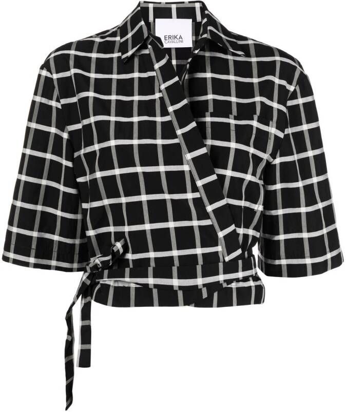 Erika Cavallini Cropped blouse Zwart