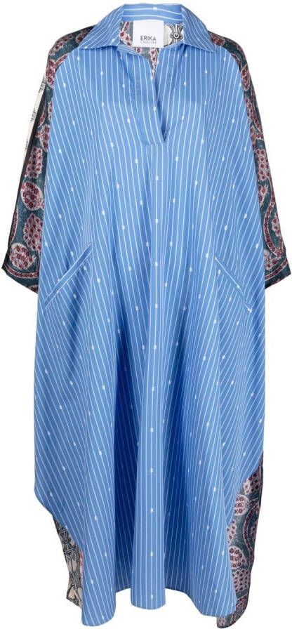 Erika Cavallini Jurk met contrasterende print Blauw