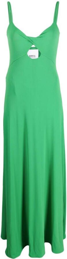 Erika Cavallini Maxi-jurk met dubbele bandjes Groen