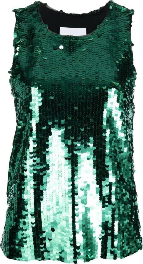 Erika Cavallini Tanktop met pailletten Groen