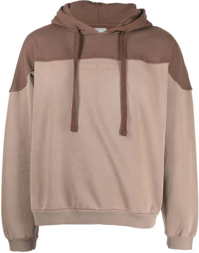 GUESS USA Hoodie met geborduurd logo Bruin